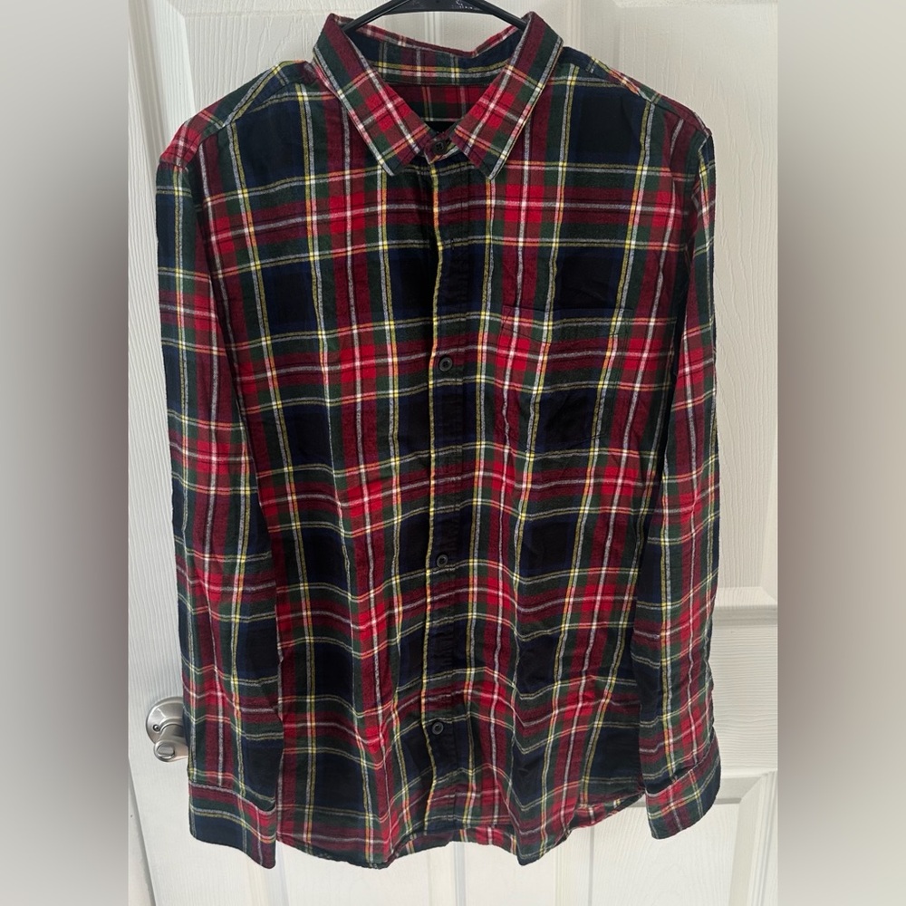 Men's Plaid Flannel Shirt - Red